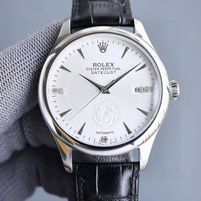 ROLEX Best Edition with 8215 Movement White Italian Cowhide Watch Strap 40mm Watch